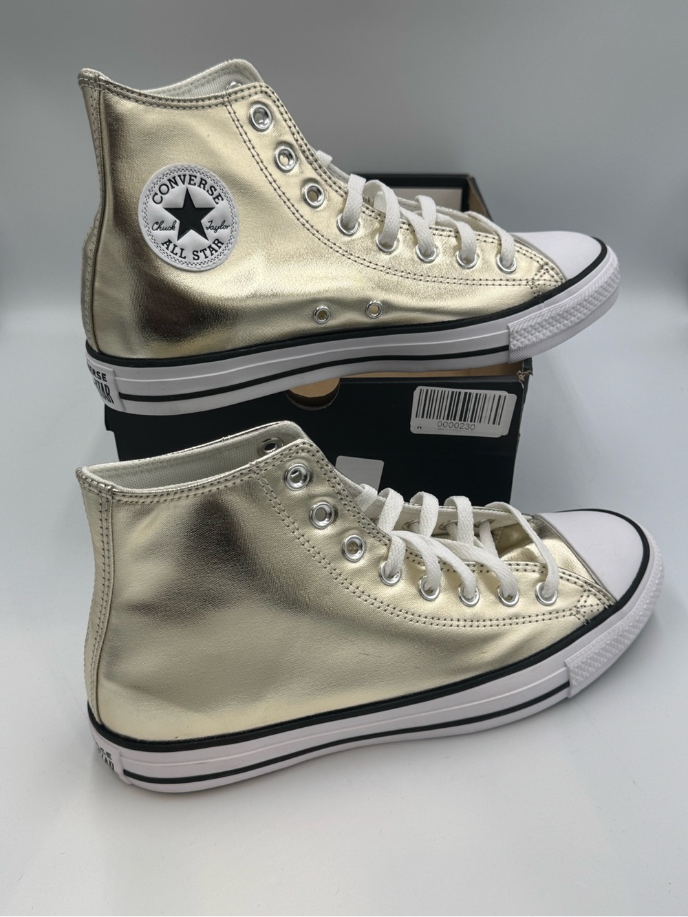 Converse Chuck Taylor All Star Metallic Gold High Top Men 8 Women 10 A17953C NIB